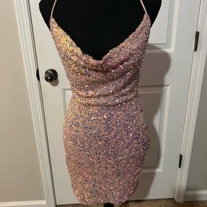 WINDSOR Party Glam Sequin Mini Dress - Pink